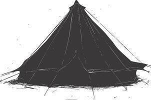 AI generated Silhouette tent black color only vector