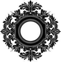 ai generado silueta Clásico pegatina etiqueta Clásico marcos elemento para Boda invitación negro color solamente vector