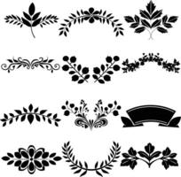 AI generated Silhouette vintage sticker label Vintage frames element for wedding invitation black color only vector