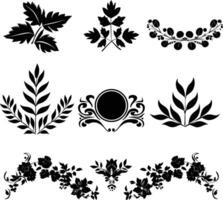 AI generated Silhouette vintage sticker label Vintage frames element for wedding invitation black color only vector