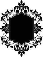 AI generated Silhouette vintage sticker label single Vintage frame element black color only vector