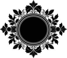 AI generated Silhouette vintage sticker label single Vintage frame element black color only vector