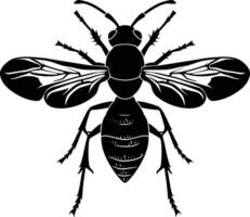 AI generated Silhouette wasp animal from top black color only full body vector