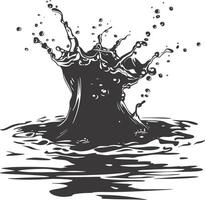 AI generated Silhouette water splash black color only vector