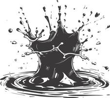 AI generated Silhouette water splash black color only vector