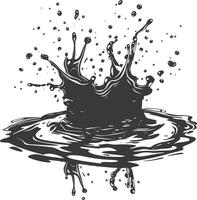 AI generated Silhouette water splash black color only vector