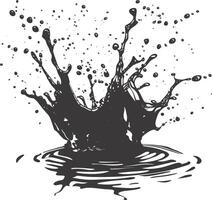 AI generated Silhouette water splash black color only vector