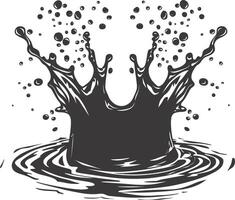 AI generated Silhouette water splash black color only vector