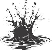 AI generated Silhouette water splash black color only vector