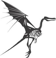 AI generated Silhouette Dinosaur Pterodactyl skeleton black color only vector