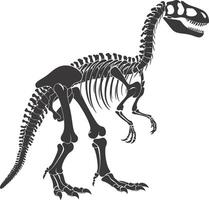 ai generado silueta dinosaurio esqueleto negro color solamente vector