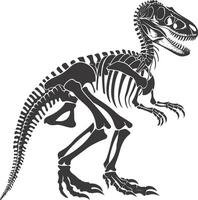 ai generado silueta dinosaurio esqueleto negro color solamente vector