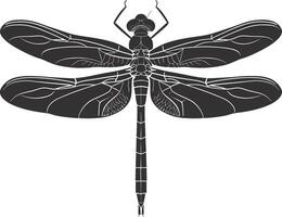 AI generated Silhouette Dragonfly black color only full body vector