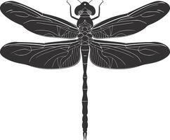 AI generated Silhouette Dragonfly black color only full body vector