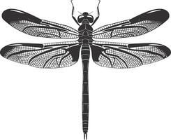 AI generated Silhouette Dragonfly black color only full body vector