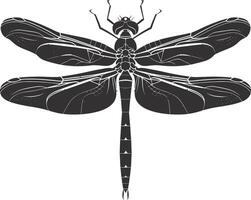 AI generated Silhouette Dragonfly black color only full body vector