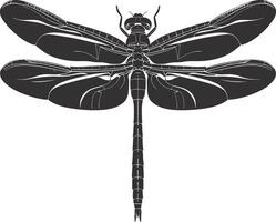 AI generated Silhouette Dragonfly black color only full body vector