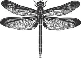 AI generated Silhouette Dragonfly black color only full body vector