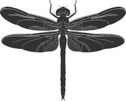 AI generated Silhouette Dragonfly black color only full body vector