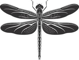 AI generated Silhouette Dragonfly black color only full body vector