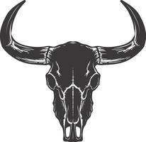 AI generated Silhouette bull head skull black color only full vector