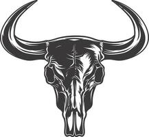 AI generated Silhouette bull head skull black color only full vector