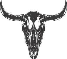 AI generated Silhouette bull head skull black color only full vector