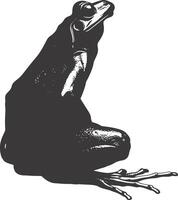 AI generated Silhouette frog black color only full body vector