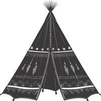 AI generated Silhouette Indian tribal tent black color only full vector