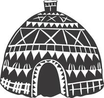 AI generated Silhouette igloo the Eskimo tribal House black color vector