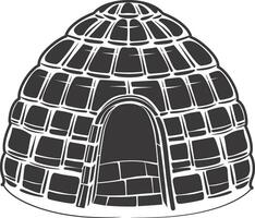 AI generated Silhouette igloo the Eskimo tribal House black color vector