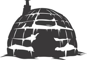 AI generated Silhouette igloo the Eskimo tribal House black color vector