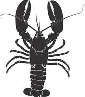 AI generated Silhouette lobster black color only full body vector