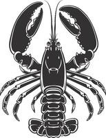 AI generated Silhouette lobster black color only full body vector