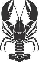 AI generated Silhouette lobster black color only full body vector