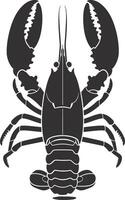 AI generated Silhouette lobster black color only full body vector