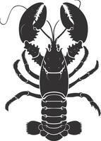 AI generated Silhouette lobster black color only full body vector