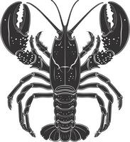 AI generated Silhouette lobster black color only full body vector