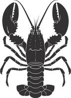 AI generated Silhouette lobster black color only full body vector