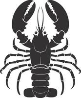 AI generated Silhouette lobster black color only full body vector