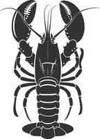 AI generated Silhouette lobster black color only full body vector