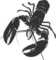 AI generated Silhouette lobster black color only full body vector