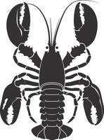 AI generated Silhouette lobster black color only full body vector