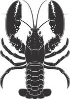 AI generated Silhouette lobster black color only full body vector