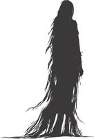 AI generated Silhouette native american woman black color only full body vector