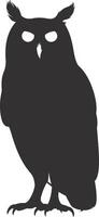 AI generated Silhouette owl animal black color only full body vector