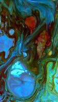 Vertical Liquid Color Paint Patterns Texture Top View. Multicolor Liquid Paint Surface. video