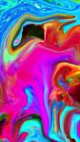 Vertical Liquid Color Paint Patterns Texture Top View. Multicolor Liquid Paint Surface. video