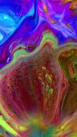 Vertical Liquid Color Paint Patterns Texture Top View. Multicolor Liquid Paint Surface. video