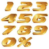 Number set 3d vector design